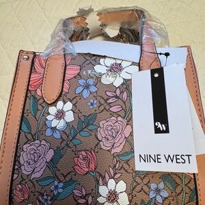 Nine West Floral Print Women's Bag - Brown and Pink